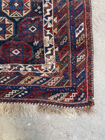 Small Persian Rug / 3'10 x 5'2 Antique Persian Shiraz Rug #3123