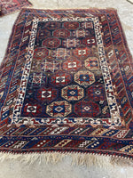 Small Persian Rug / 3'10 x 5'2 Antique Persian Shiraz Rug #3123