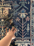 Large Navy Blue Persian Rug / 9x12 Antique Bibikabad Rug #3647ML