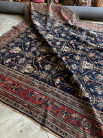 Large Navy Blue Persian Rug / 9x12 Antique Bibikabad Rug #3647ML