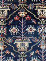 Large Navy Blue Persian Rug / 9x12 Antique Bibikabad Rug #3647ML