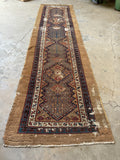 Antique Persian Camel Runner / 3'5 x 11'6 Persian Rug Runner #3483