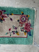 Art Deco Chinese Rug / 2x4 Antique Rug #3484