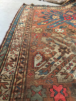 5x8 Antique Worn Eagle Kazak Rug #1248-B