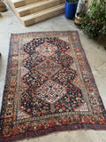 7x9 Antique Persian Shiraz Rug / 7x9 Tribal Wool Rug #3496