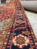 8x11 Persian Heriz Rug with French Blue #3439