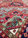 8x11 Persian Heriz Rug with French Blue