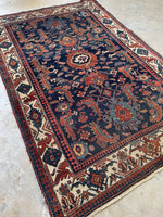 4x7 Navy Blue Persian Rug #3374