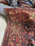 Persian Bidjar Rug with Rust and Marigold Yellow / 3'10 x 6'5 Rug #3411ML