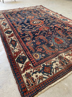 4x7 Navy Blue Persian Rug #3374