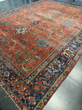 Antique Persian Heriz Rug / 9'7 x 12'5 Rug #3652