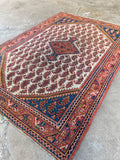 Small Persian Rug / 3'6 x 4'11 Antique Persian #3383