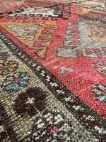 Love Worn Tribal Wool Rug / 4x6 Kazak Rug #3601