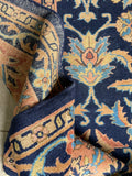 11x15 Navy and Peach Pink Vintage Rug #3404