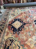 14x20 Antique Persian Heriz Serapi Rug / 13'5 x 19'5 Serapi Rug #3338