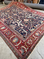 Midnight Blue Antique Persian Heriz Rug / 9'4 x 12'6 Heriz #3441