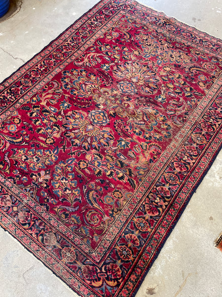 5’ x 6’8 Antique Persian Lilihan Rug #2530 / Small Vintage Rug