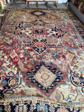 14x20 Antique Persian Heriz Serapi Rug / 13'5 x 19'5 Serapi Rug #3338