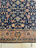 11x15 Navy and Peach Pink Vintage Rug #3404