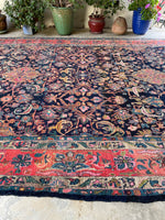 10x15 Antique Navy Blue Persian Rug #3402