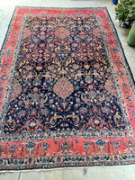 10x15 Antique Navy Blue Persian Rug #3402