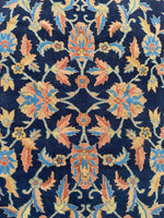 11x15 Navy and Peach Pink Vintage Rug #3404