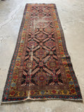 Worn Persian Runner / 3’4 x 10’ Kurdish Runner #3720