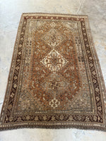 Antique Neutral Persian Rug / 5'5 x 8'3 Rug #3566