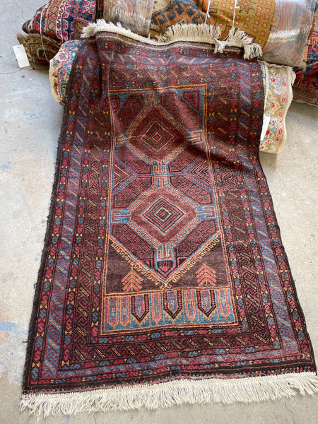 3x5 Vintage Tribal Persian Rug #3161