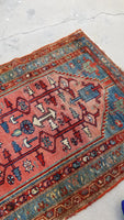 6’1 x 7’10 Antique Persian Mission Malayer - Blue Parakeet Rugs