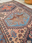 3’7 x 5’11 Antique Persian Malayer - Blue Parakeet Rugs