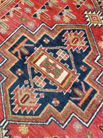 4'4 x 6'5 Vintage Persian Heriz - Blue Parakeet Rugs