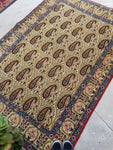 4'7 x 6'8 Vintage 1940s rug with paisleys #1949 - Blue Parakeet Rugs