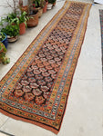 3'7' x 15' Antique Kurdish Runner - Blue Parakeet Rugs