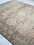 10' x 12'2 Antique Oriental Rug / Tabriz Rug / Large Antique Rug - Blue Parakeet Rugs