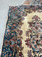 3x5 Vintage Persian Kerman rug #2545 - Blue Parakeet Rugs