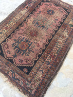 2'7 x 3'9 Antique Persian Malayer - Blue Parakeet Rugs