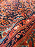 7' x 11'8 Antique Senneh Malayer Rug - Blue Parakeet Rugs