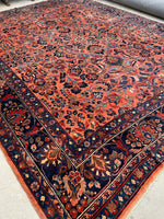 10’9 x 14’3 Antique Persian Coral Lilihan rug #2552 - Blue Parakeet Rugs