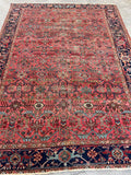 7’6 x 10'6 Antique Persian Heriz Rug #1930ML / Large Vintage Rug / 8x11 Vintage rug - Blue Parakeet Rugs