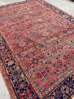 7’6 x 10'6 Antique Persian Heriz Rug #1930ML / Large Vintage Rug / 8x11 Vintage rug - Blue Parakeet Rugs