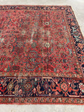 7’6 x 10'6 Antique Persian Heriz Rug #1930ML / Large Vintage Rug / 8x11 Vintage rug - Blue Parakeet Rugs