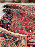 7’6 x 10'6 Antique Persian Heriz Rug #1930ML / Large Vintage Rug / 8x11 Vintage rug - Blue Parakeet Rugs