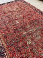 7’6 x 10'6 Antique Persian Heriz Rug #1930ML / Large Vintage Rug / 8x11 Vintage rug - Blue Parakeet Rugs