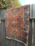 2'9 x 4'2 Antique Persian Heriz Rug #2832