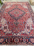 9'7 x 13'8 Antique oversize tribal rug #2090 / 10x14 Vintage Rug - Blue Parakeet Rugs