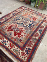 5’6 x 7’1 Antique Kazak Rug (#1387ML) - Blue Parakeet Rugs