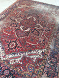 6'3 x 8'5 Antique Persian Heriz / 6x9 vintage Persian rug - Blue Parakeet Rugs