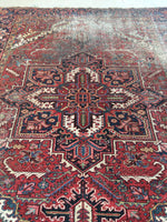 6'3 x 8'5 Antique Persian Heriz / 6x9 vintage Persian rug - Blue Parakeet Rugs