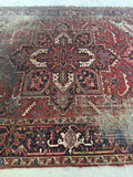 6'3 x 8'5 Antique Persian Heriz / 6x9 vintage Persian rug - Blue Parakeet Rugs